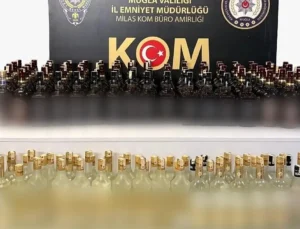 MİLAS’TA ARAÇTAN 154 ŞİŞE KAÇAK İÇKİ ÇIKTI