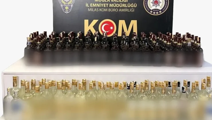 MİLAS’TA ARAÇTAN 154 ŞİŞE KAÇAK İÇKİ ÇIKTI